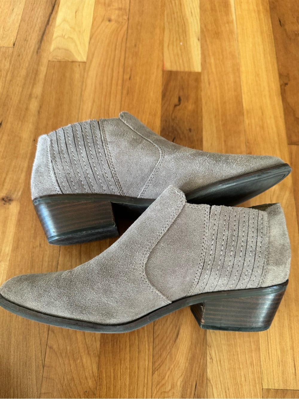 Lucky Brand Taupe Suede Ankle Booties- 10